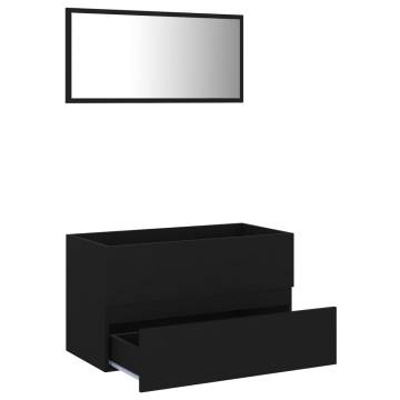 2 Piece Bathroom Furniture Set - Stylish Black Design