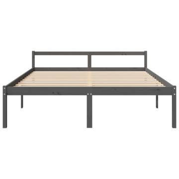 Bed Frame Grey 180x200cm Super King Size Solid Wood Pine