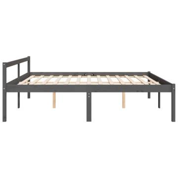 Bed Frame Grey 180x200cm Super King Size Solid Wood Pine