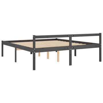 Bed Frame Grey 180x200cm Super King Size Solid Wood Pine