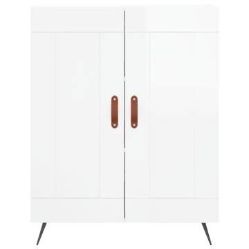 High Gloss White Sideboard - 69.5x34x90 cm | Hipo Market