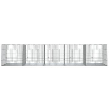 5-Panel Rabbit Cage - Galvanised Iron | Hipomarket UK