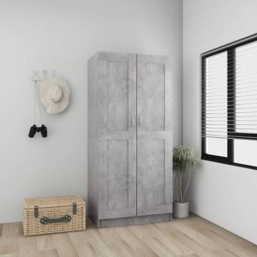 Wardrobe Concrete Grey - Chic Storage Solution | Hipomarket