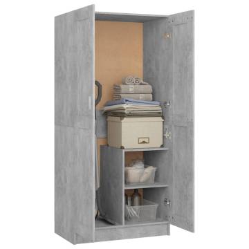 Wardrobe Concrete Grey - Chic Storage Solution | Hipomarket