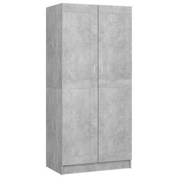 Wardrobe Concrete Grey - Chic Storage Solution | Hipomarket