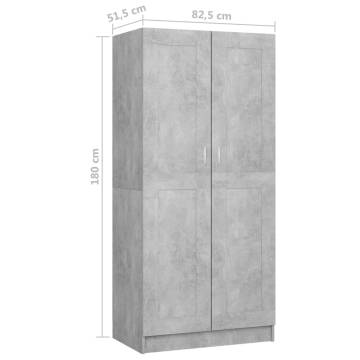 Wardrobe Concrete Grey - Chic Storage Solution | Hipomarket