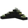 Garden Planter 4-Tier 80.5x79x36 cm Black Solid Wood Pine Colour black pine Size 80.5 x 79 x 36 cm Quantity in Package 1 