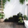 4-Tier Garden Planter - Solid Pine Wood - 80.5x79x36 cm Black