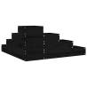 4-Tier Garden Planter - Solid Pine Wood - 80.5x79x36 cm Black