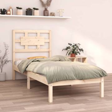 Solid Wood Bed Frame 75x190 cm Small Single - HipoMarket