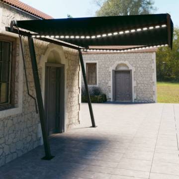 Manual Retractable Awning with LED - 4.5x3 m Anthracite