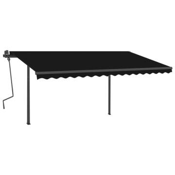 Manual Retractable Awning with LED - 4.5x3 m Anthracite