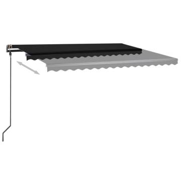 Manual Retractable Awning with LED - 4.5x3 m Anthracite