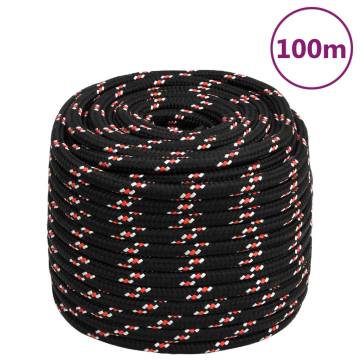 Durable Black Boat Rope 16mm x 100m - Polypropylene