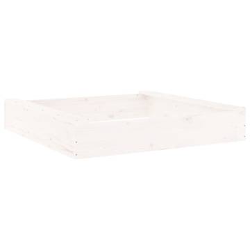 White Square Wooden Sandbox with Seats - Pine | Hipo Market