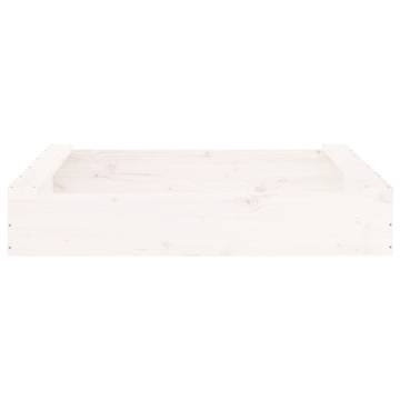 White Square Wooden Sandbox with Seats - Pine | Hipo Market