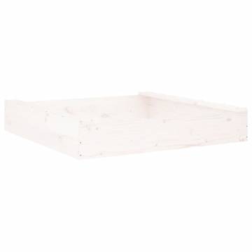 White Square Wooden Sandbox with Seats - Pine | Hipo Market