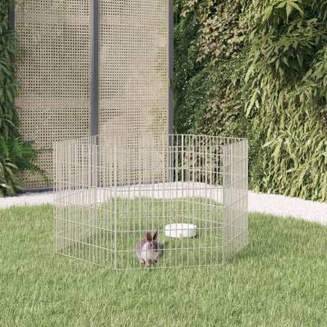 6-Panel Rabbit Cage - Galvanised Iron - Spacious & Durable