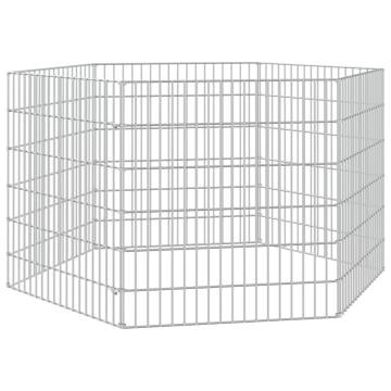 6-Panel Rabbit Cage - Galvanised Iron - Spacious & Durable