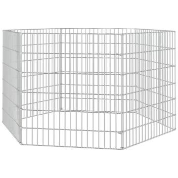 6-Panel Rabbit Cage - Galvanised Iron - Spacious & Durable