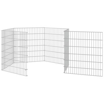 6-Panel Rabbit Cage - Galvanised Iron - Spacious & Durable