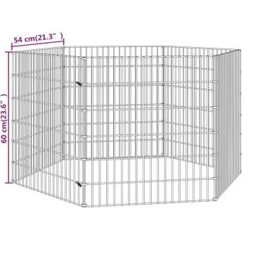 6-Panel Rabbit Cage - Galvanised Iron - Spacious & Durable