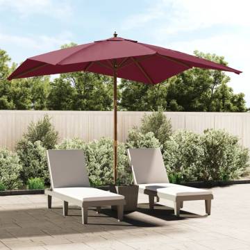 Garden Parasol Bordeaux Red 300x300 cm - UV Protection