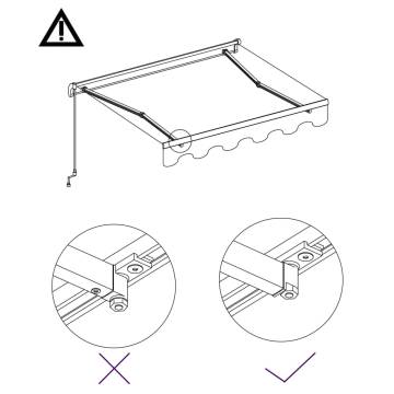 Manual Retractable Awning 300x250 cm - Blue & White