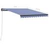 Manual Retractable Awning 300x250 cm - Blue & White