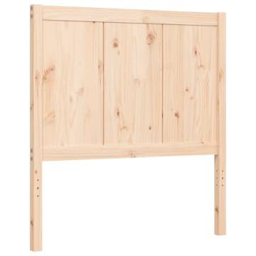 Small Single Bed Frame with Headboard - Solid Pine Wood