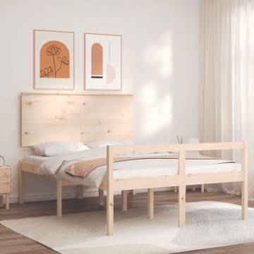 Solid Wood Bed Frame with Headboard 120x200cm - HipoMarket