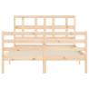 Solid Wood Bed Frame with Headboard 140x190 cm | HipoMarket