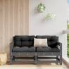 Garden Corner Sofas 2 pcs Grey Solid Wood Pine Colour grey pine Quantity in Package 1 Model corner sofa (2 pcs) 