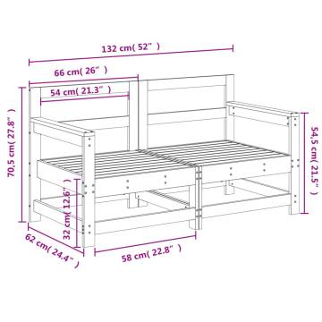 Garden Corner Sofas 2 pcs Grey Solid Wood Pine - Hipomarket