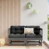 Garden Corner Sofas 2 pcs Grey Solid Wood Pine Colour grey pine Quantity in Package 1 Model corner sofa (2 pcs) 