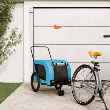 Durable Blue & Black Pet Bike Trailer - Comfort & Safety