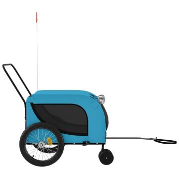 Durable Blue & Black Pet Bike Trailer - Comfort & Safety