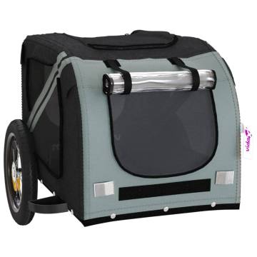 Pet Bike Trailer - Grey & Black Oxford Fabric, Iron Frame