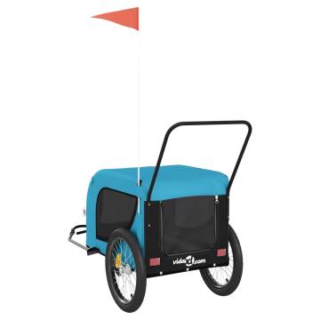 Durable Blue & Black Pet Bike Trailer - Comfort & Safety