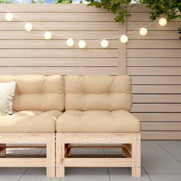 Garden Middle Sofa Solid Wood Pine - Cozy Outdoor Seating