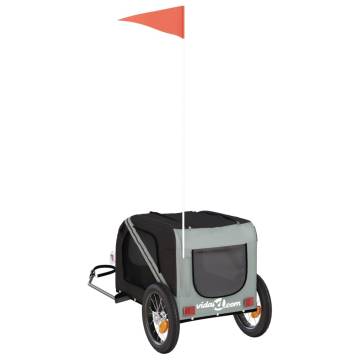 Pet Bike Trailer - Grey & Black Oxford Fabric, Iron Frame