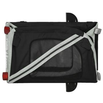 Pet Bike Trailer - Grey & Black Oxford Fabric, Iron Frame