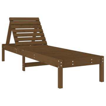 Sun Lounger Honey Brown | Solid Pine, Adjustable Backrest