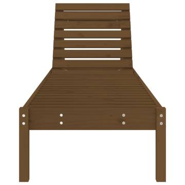 Sun Lounger Honey Brown | Solid Pine, Adjustable Backrest