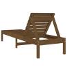 Sun Lounger Honey Brown | Solid Pine, Adjustable Backrest