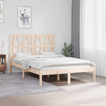 Solid Wood Pine Bed Frame 120x190 cm - Small Double