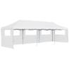 Folding Pop-up Party Tent 3x9m White with 5 Sidewalls