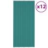 Roof Panels 12 pcs Galvanised Steel Green 100x45 cm Colour green Size 100 x 45 cm Quantity in Package 12 