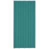 Roof Panels - 12 pcs Galvanised Steel Green 100x45 cm