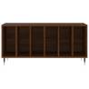 Record Cabinet Brown Oak | Stylish Vinyl Storage 100x38x48 cm